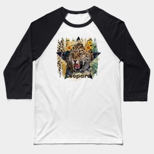 Country Roaring Leopard With Saying Baseball T-Shirt